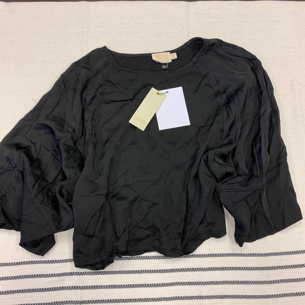NATION LTD Goya Kimono Top, Black, XS